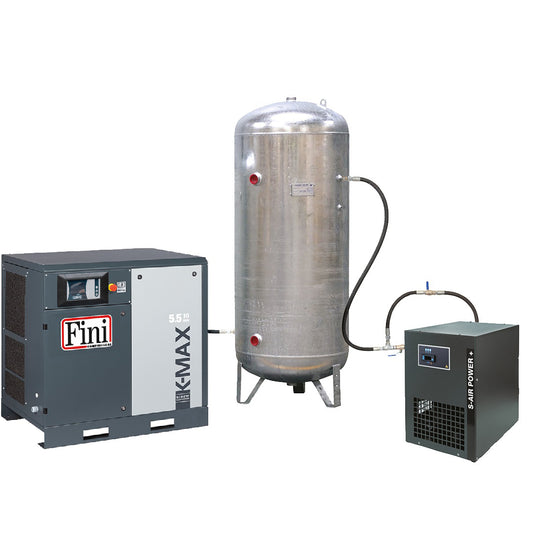 K-MAX 5.5/10/500VG/ES - Pack compresseur à vis 5,5 kW 10 bar cuve 500 L sécheur