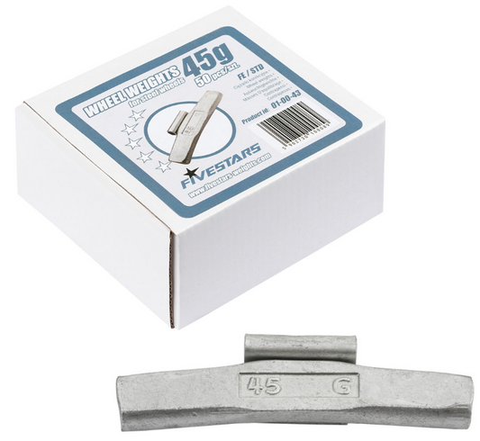 Poids à clipser Fivestars - jantes acier - FE - 45g