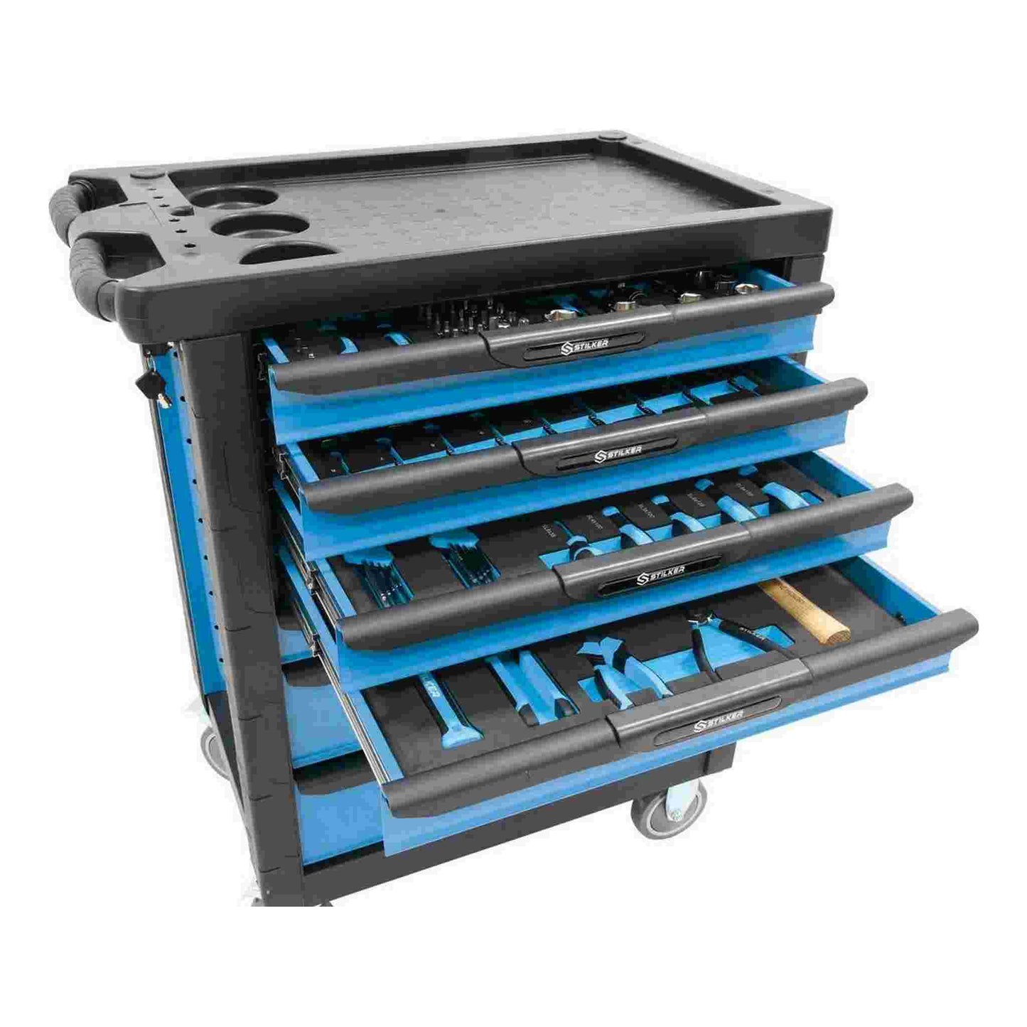 Servante d'atelier 7 tiroirs composée de 147 outils - modules mousse
