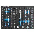 Servante d'atelier 7 tiroirs composée de 147 outils - modules mousse
