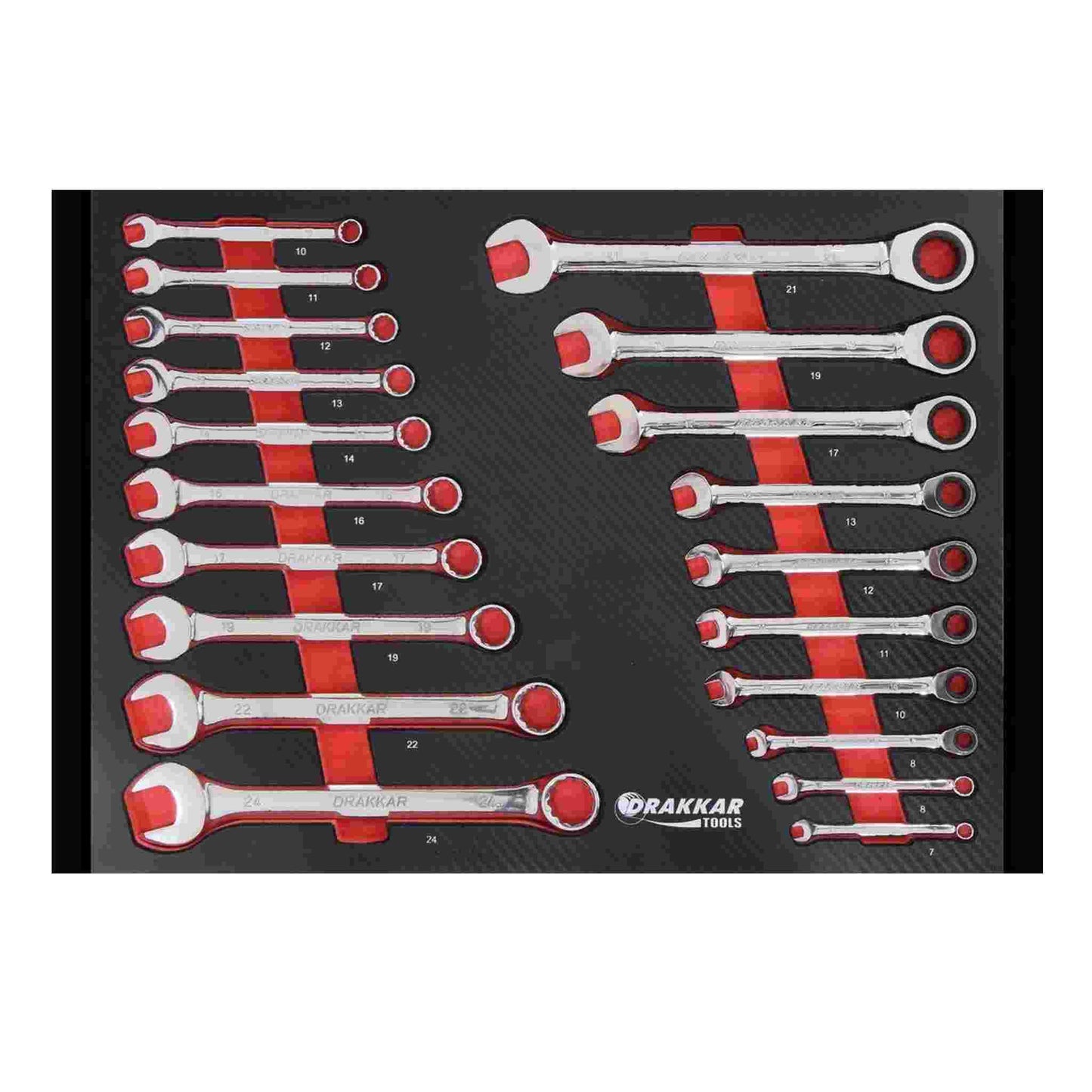 Servante d'atelier 10 tiroirs composée de 176 outils - modules finition carbone