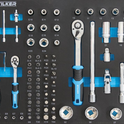 Servante d'atelier 7 tiroirs composée de 164 outils - modules mousses