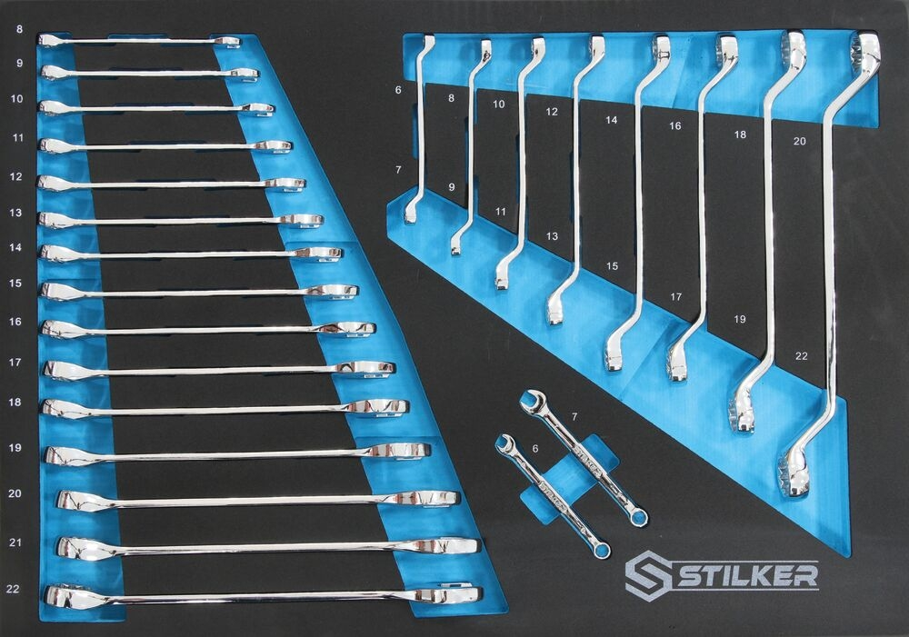 Servante d'atelier 7 tiroirs composée de 164 outils - modules mousses