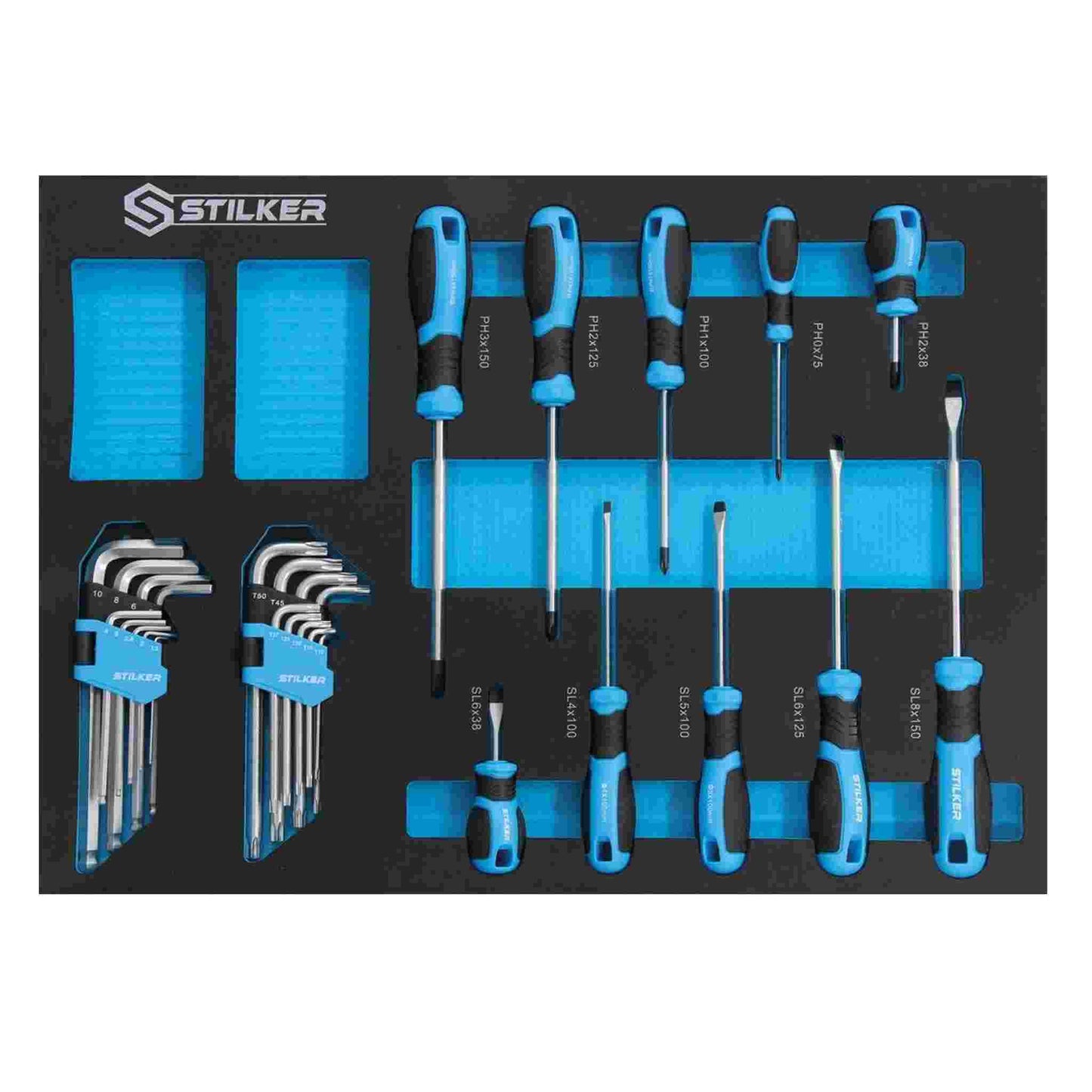 Servante d'atelier 7 tiroirs composée de 147 outils - modules mousse