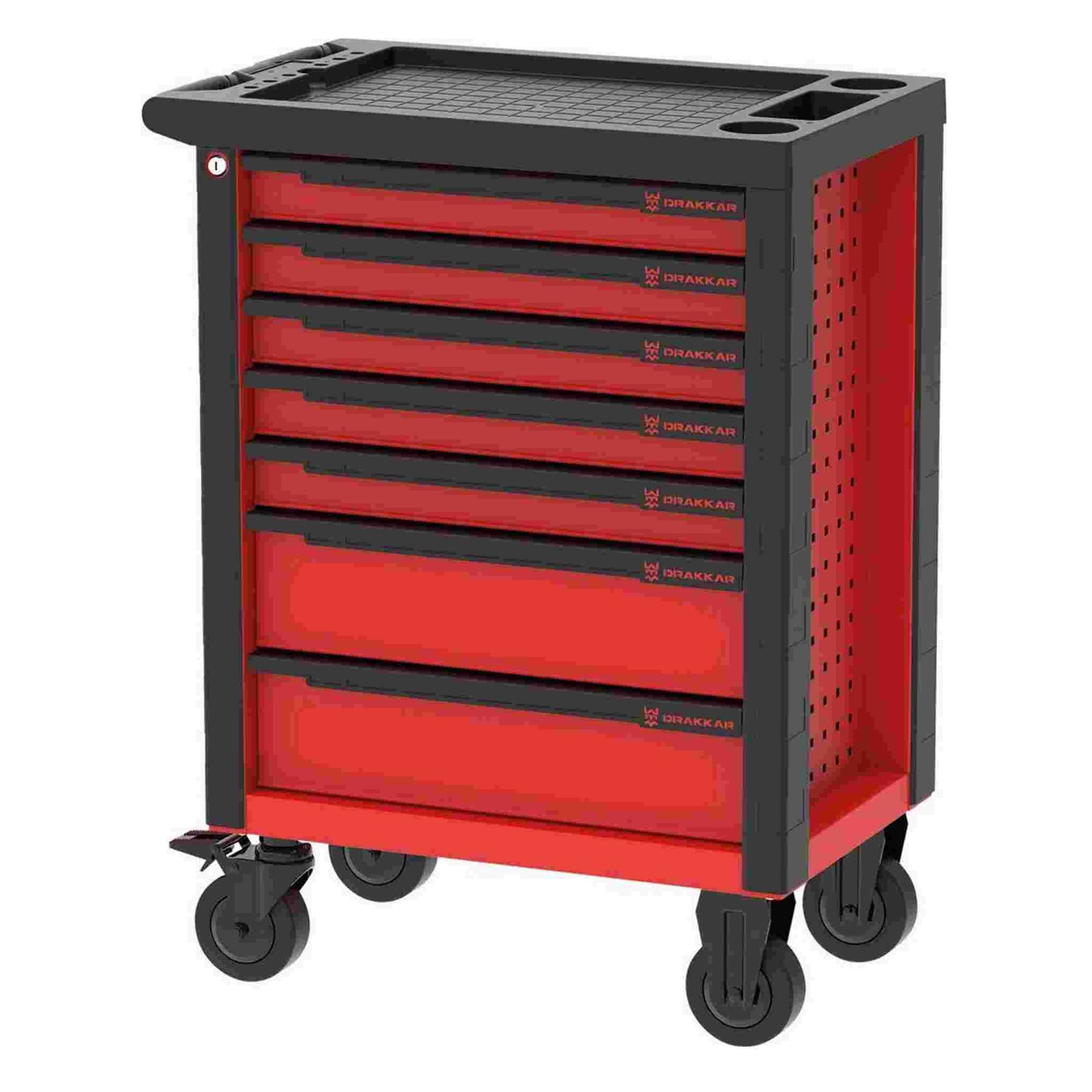 Servante d'atelier 7 tiroirs composée de 176 outils - modules finition carbone