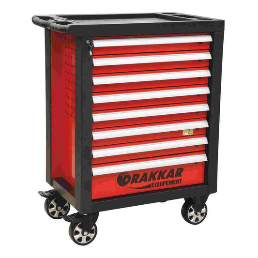 Servante d'atelier 8 tiroirs composée de 249 outils - modules finition métal