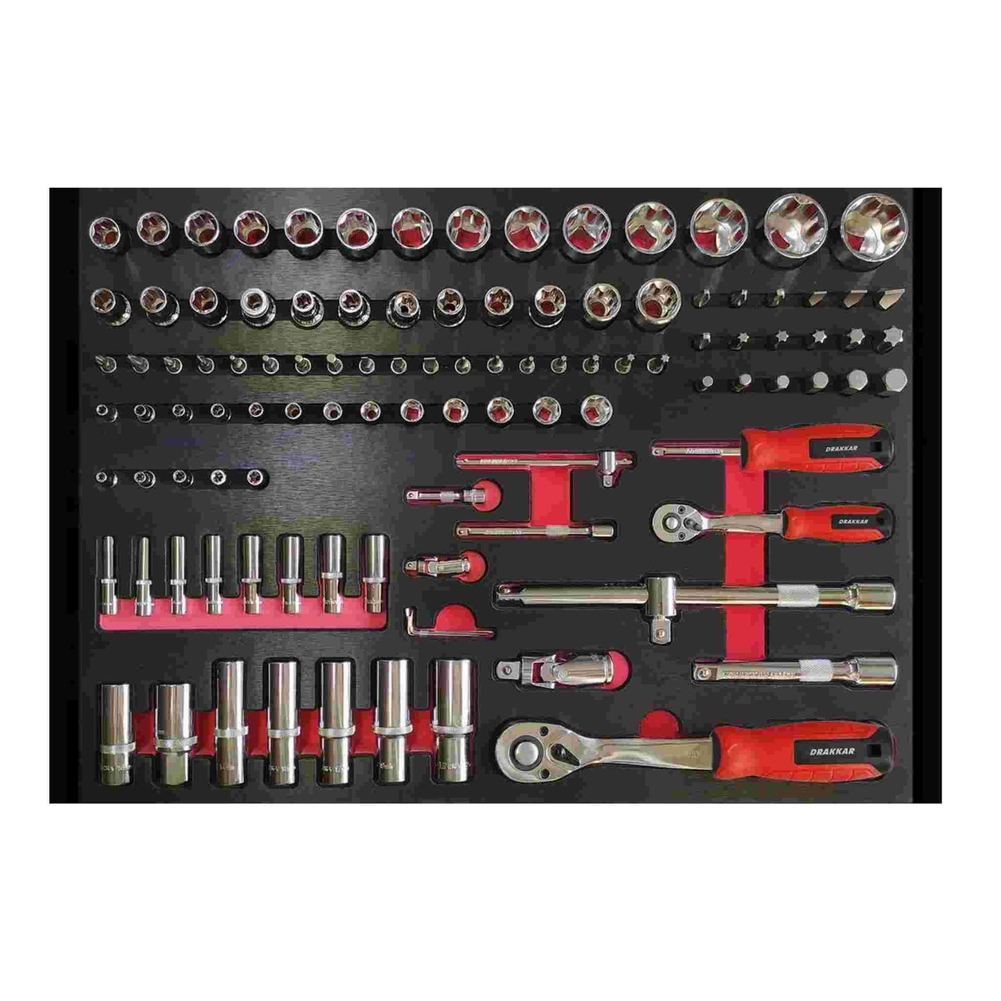 Servante d'atelier 8 tiroirs composée de 249 outils - modules finition métal