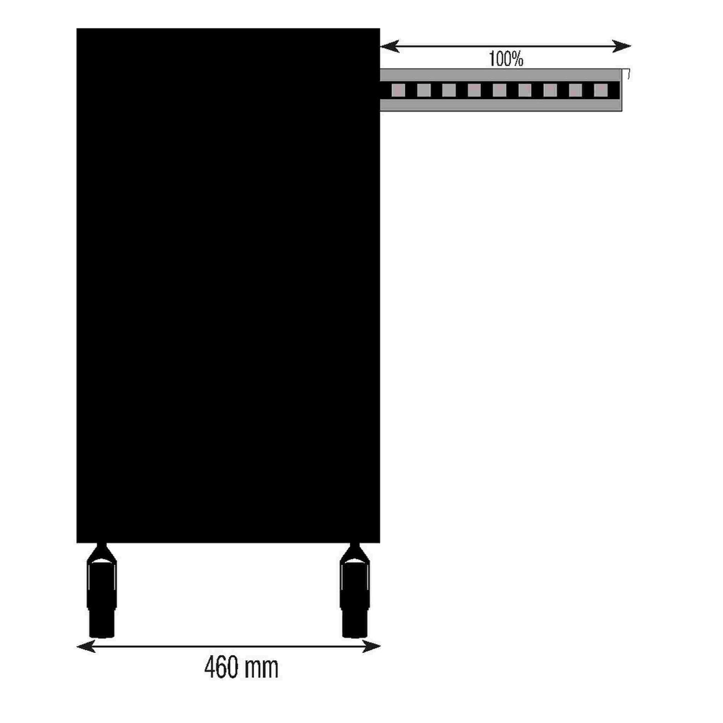 SERVANTE D'ATELIER NOIRE 7 TIROIRS ARGENT