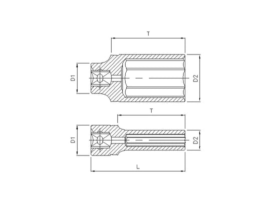 Douille 1/4'' longue Torx E8