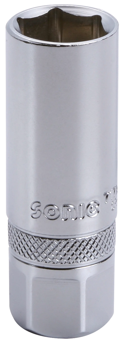 Douille à bougies clips 3/8'' longue 6 pans 16mm