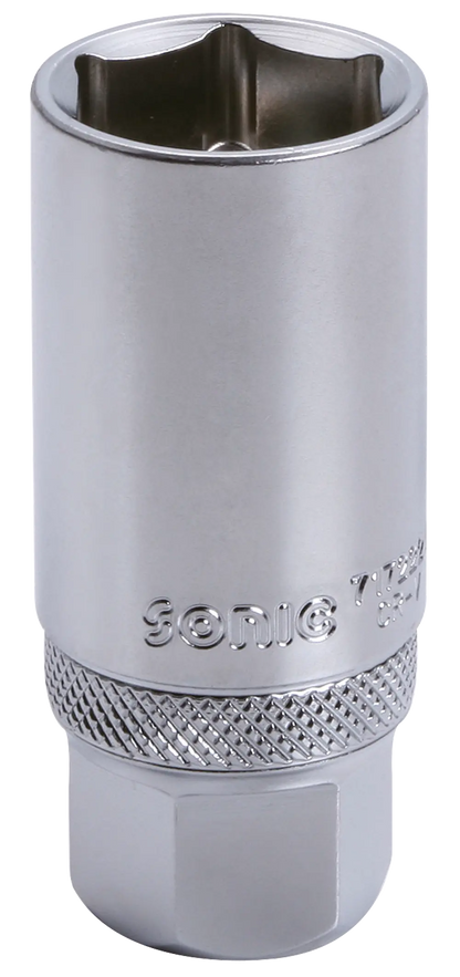 Douille à bougies clips 3/8'' longue 6 pans 21mm