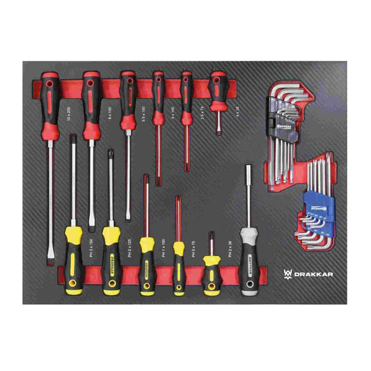 Servante d'atelier 7 tiroirs - 176 outils